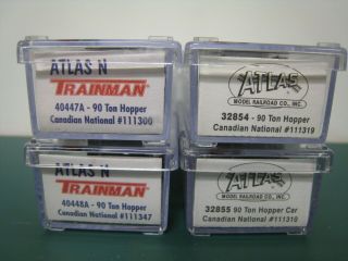 Atlas N scale Canadian National CN 90 Ton coal hopper 4 car runner pack 2
