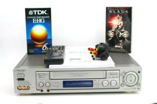 Sony Slv - Ed100me 6 - Head Vcr Player Vhs Recorder Hi - Fi Stereo Multisystem Vcr