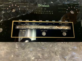 Mcintosh C28 Preamplifier Faceplate Glass Vintage With Decal