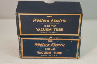 Pair Western Electric 231 - D Tubes Test Very Strong Guaranteed