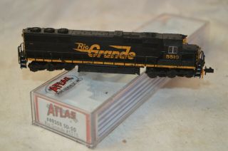 Atlas N Scale Sd50 Locomotive Powered Rio Grande 5510 D&rgw Black Orange 49308