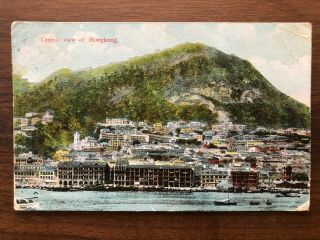 China Hongkong Old Postcard General View Of Hong Kong To Austria 1910