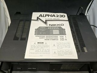NIKKO ALPHA 230 POWER AMPLIFIER Great w operating instructions 4