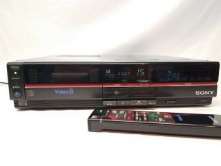 SONY EV - A80 Video 8 Cassette Recorder Deck w/ Remote (and) 8mm 2