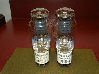 Pair,  Western Electric Type Vt - 25 - A Radio/audio Output Tubes,  Good