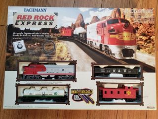 Bachmann Bac00678 Ho - Scale Red Rock Express Sf - Santa Fe Train Set