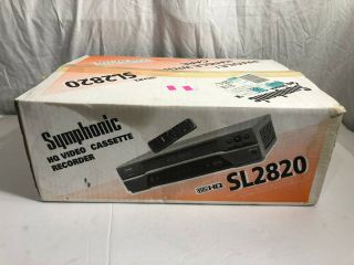 Open Box Symphonic Sl2820 Vhs Vcr Recorder Player With Remote & Paperwork