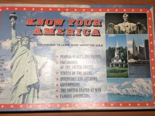 Vintage Know Your America Game 1982 Cadaco Usa Great Shape Complete