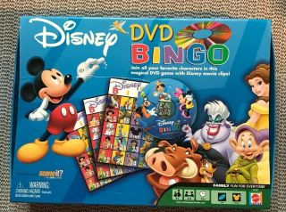 Disney Dvd Bingo For Ages 4,  2 - 6 Players Family Fun W/carrying Case.