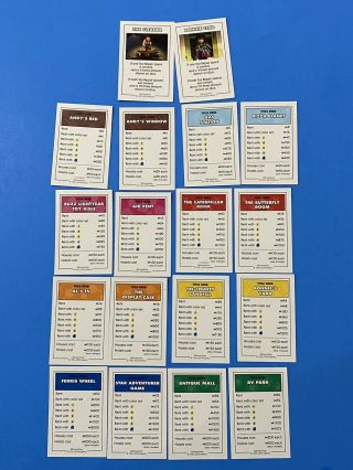Toy Story Monopoly Title Deed Cards Complete Set Of 18 Disney Pixar Hasbro Game