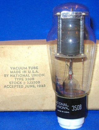 Nos/nib National Union 350b Vacuuum Tube 1945 Date 1