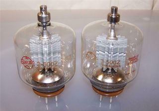 2 Vintage Eimac 3 - 500z Ham Radio Power Transmitting Tubes