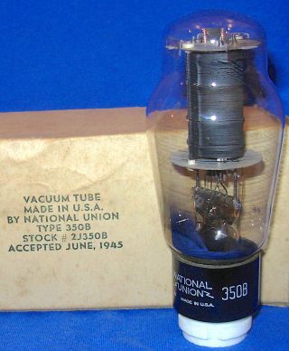 Nos/nib National Union 350b Vacuuum Tube 1945 Date 2