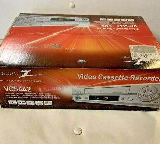 Zenith Vcs442 Hi Fi 4 Head Stereo Video Cassette Recorder Vhs Silver