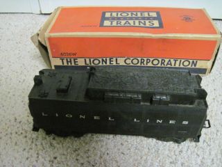 Vintage Lionel No.  6026w Tender With Whistle W/box