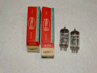 2 X 12dt7 (12ax7 Sub) Amperex/hytron Tubes Strong Matched Pair 1967 Nos
