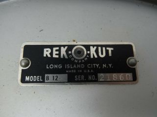 Rek - O - Kut Rondine B - 12 Turntable with model 120 arm.  no cabinet 6
