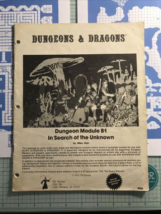 B1 - In Search Of The Unknown 9023 - Missing Cover - Dungeons & Dragons - D&d Tsr
