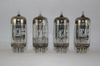 4 Perfectly Matched Quad 1958 Vintage Rca 12ax7 Black Plate Test 100,  Nos