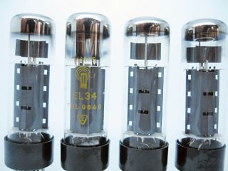4 x RFT EL34 - 6CA7 Test STRONG & MATCHED Vacuum Audio Output Pentode Power Tube 2