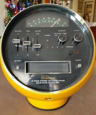 Cool Weltron Space Ball Am/fm Radio / Eight Track Player Model 2001 Circa 1970’s