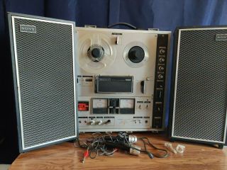 Vintage Sony Tc - 630 Reel To Reel 3 Head Stereo Tape Recorder Powers On W/ Mics
