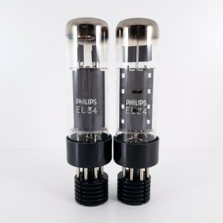 2 X EL34 PHILIPS TUBE.  RFT PRODUCTION.  MATCHED PAIR.  CG ENA 2