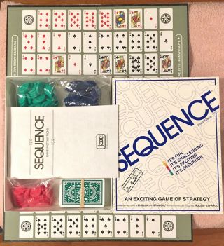 Sequence Board Game - A Game Of Strategy By Jax Ltd 1995 100 Complete