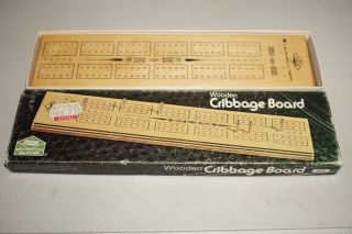 Vintage 1974 E.  S.  Lowe Milton Bradley Wooden Cribbage Board 1503 2