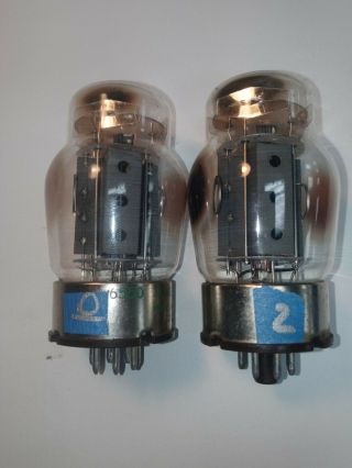 Matched Pair Vintage Tung - Sol 6550 Tubes Usa Test Great - 3 Hole Grey Plate