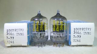 Nos/nib Matched Pair Western Electric 396a/2c51/5670 O - Getter 1971 Same Date