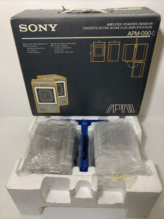 Sony Apm - 090 Amplifier Powered Monitor Hifi Speakers Apm - 090c