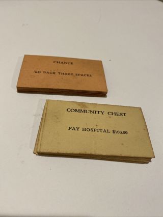 Vintage 1935 Monopoly A Parker Trading Game Chance And Community Chest Cards