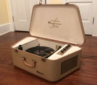 Vintage Magnavox Stereo Record Player Portable All - Transistor