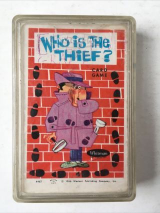 Who Is The Thief? Vtg 1966 Whitman 44 Card Game W/ Plastic Case Complete