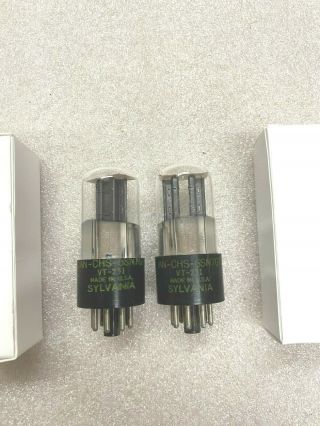 Sylvania Vt - 231 6sn7gt Matched Pair Green Low Noise Preamp Tubes Test Nos N2
