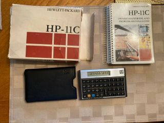 Vintage Hewlett Packard Hp - 11c Calculator Soft Case And Box