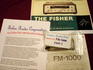Fisher FM - 1000 FMR - 1 Vacuum Tube Tuner Restoration Kit now with COLOR PHOTOS 2
