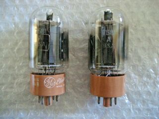Matched Pair Ge 7581a Kt66 Brown Base Power Pentodes - Same 1963 Batch Last Pair