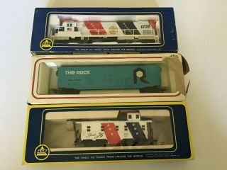 A.  H.  M Spirit Of 76 Engine And Caboose Ho Scale Plus The Rock Box Car