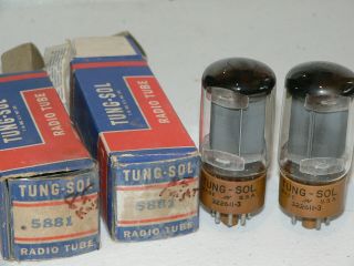 2 Nib Tung - Sol 5881 Tubes (1961 - Same Code) Closely Matched