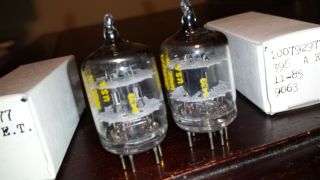 NOS NIB MATCHED PAIR Western Electric 396A /2C51/5670 Black Plate Tube TV.  7 2
