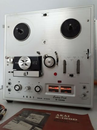 Vintage Akai X - 150D Reel to Reel Tape Recorder with accessories & box 3