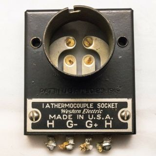 Vintage 4 PIN WESTERN ELECTRIC IA Thermocouple Tube Socket 3