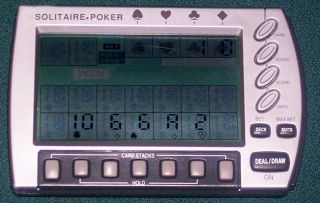 Radio Shack Deluxe Solitaire Poker Hand Held Game Pre - Owned
