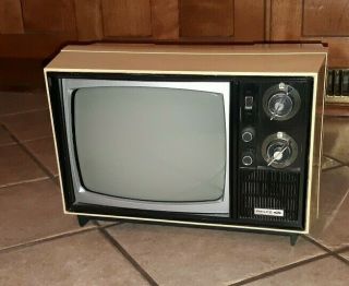 Philco Television Ford Solid State Tv Vintage Yellow Uhf Vhf Prop Decor