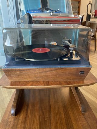 Vintage Dual 1009sk Turntable With United Audio Base And Dust Cover.