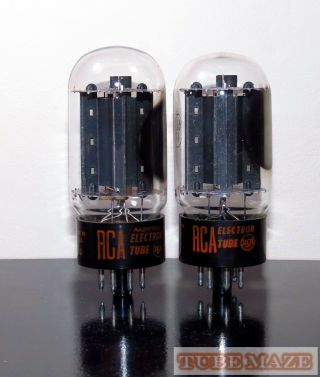Rare Matched Pair Rca 6l6gc Black Plates Tubes - 1960s Holly Grail - Test Nos
