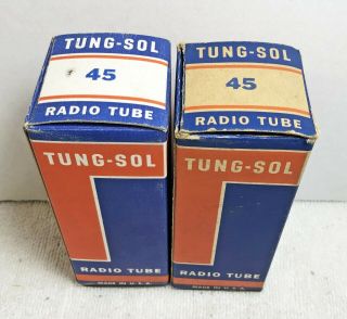 Near Perfect Matched Pair (gm) Nos Tung - Sol (sylvania) Type 45 Triode Tubes (413
