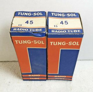 Matched Date And Matched (gm) Pair Nos Tung - Sol Type 45 Triode Tubes (412)